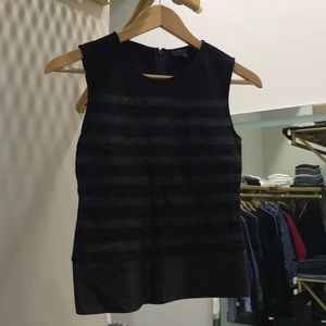 Black striped leather Theory top size 00